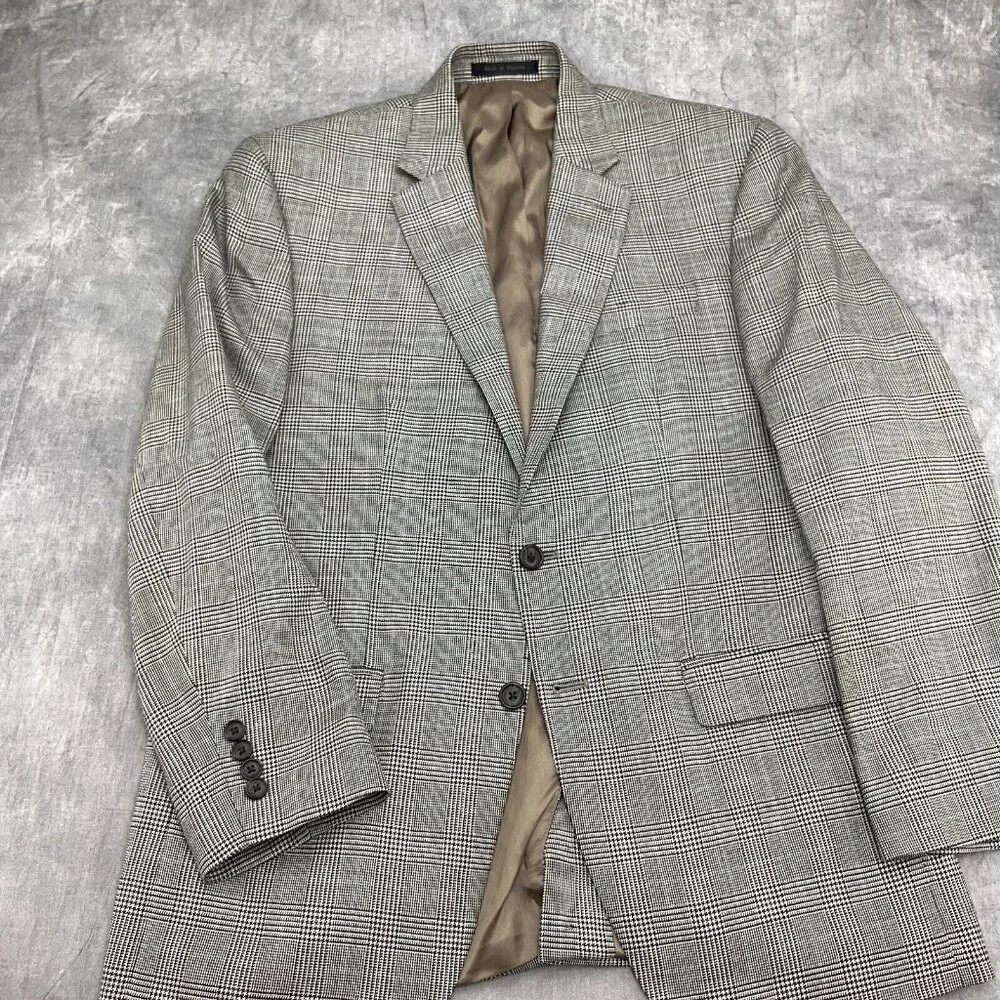 Lauren Ralph Lauren Blazer Men 40R‎ Purple Tan Prince Edward Plaid Silk Wool